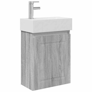 vidaXL Kopalni&scaron;ka omarica s tapo Siva Sonoma 45,5 x 22,5 x 84 cm