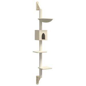 vidaXL Stensko mačje drevo s praskalnikom krem 187 cm