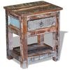 vidaXL Stranska mizica z 1 predalom trden predelan les 43x33x51 cm