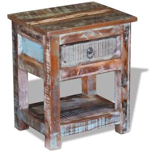 vidaXL Stranska mizica z 1 predalom trden predelan les 43x33x51 cm