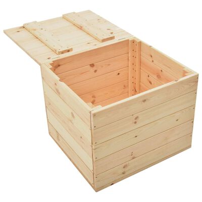 vidaXL Škatla s prostorom za shranjevanje 60x54x50,7 cm trdna borovina