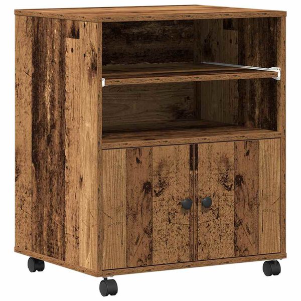 vidaXL Stojalo za tiskalnik Star les 60 x 48 x 74 cm Konstruiran les