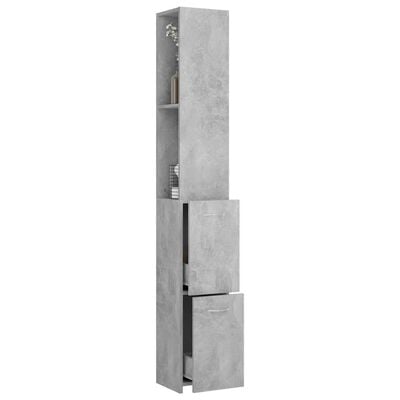 vidaXL Kopalniška omarica betonsko siva 25x26,5x170 cm inženirski les
