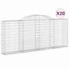 vidaXL Obokana gabionska ko&scaron;ara 20 kos 300x30x120/140cm cinkano železo