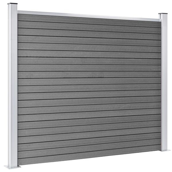 vidaXL Komplet ograjnih panelov WPC 699x146 cm siv