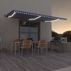 vidaXL Avtomatska tenda LED + senzor 600x300 cm modra in bela