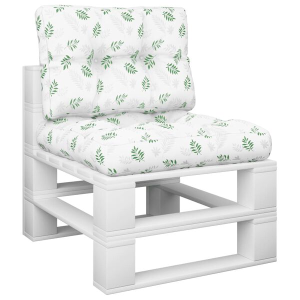 vidaXL Blazine za palete 2 kosa blago z vzorcem listja