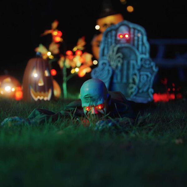 vidaXL Halloween plazni zombi Zelena 112 x 25.5 x 21.5 cm Poliester