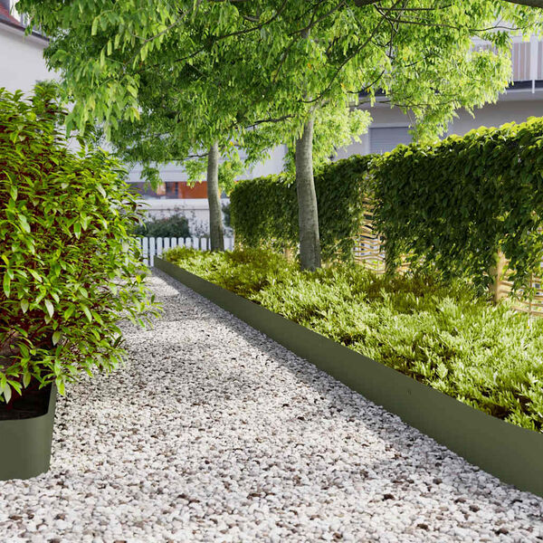 vidaXL Travnate obrobe 30 kosov Olivno zelena Hladno valjano jeklo