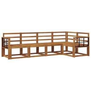 vidaXL Zunanja garnitura za sedenje 5 pcs Naravna