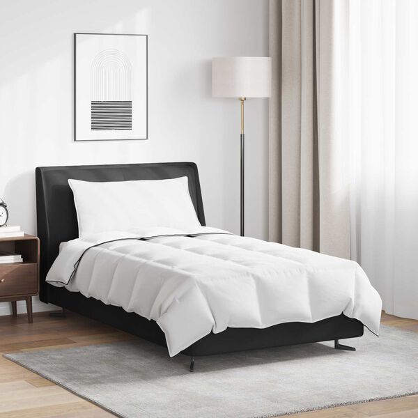 vidaXL Zimska posteljnina z blazino 2 pcs Bela Perje