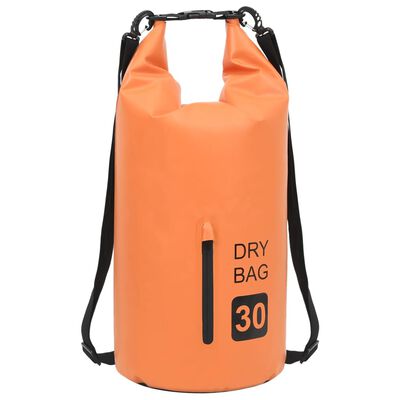 vidaXL Torba Dry Bag z zadrgo oranžna 30 L PVC