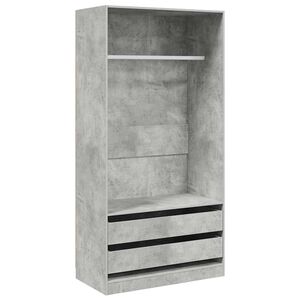 vidaXL Garderobna omara betonsko siva 100x50x200 cm iverna plo&scaron;ča