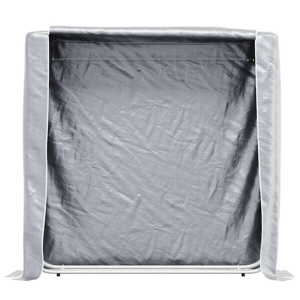 vidaXL Stojalo za drva z dežnim pokrovom 150x25x150 cm Pocinkano jeklo