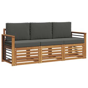 vidaXL Sedežne garniture z blazino 3 pcs Naravna in antracitna
