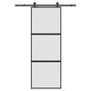 vidaXL Drsna vrata z opremo 76x205 cm kaljeno steklo in aluminij