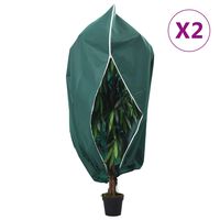 vidaXL Koprena za rastline iz flisa z zadrgo 2 kosa 70 g/m² 1x1,55 m