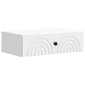vidaXL Stenska stranska miza Bela 59 x 34,5 x 17 cm Inženirski les