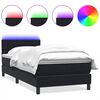vidaXL Box spring postelja z vzmetnico LED črna 100x220 cm Velvet