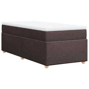vidaXL Box spring postelja z vzmetnico temno rjava 100x200 cm blago