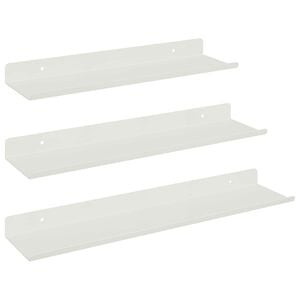 vidaXL Ležeča polica 3 kos Bela 40 x 9 x 2,5 cm Jeklo
