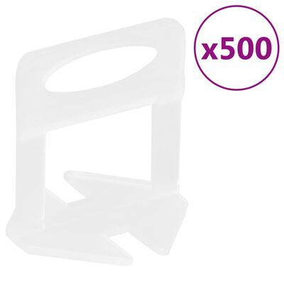 vidaXL Sistem za izravnavo ploščic 250 zagozd 500 sponk 1 mm