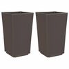 vidaXL Vrtna cvetlična korita 2 kosa rjava 32,5x32,5x57 cm PP