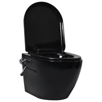 vidaXL Viseča WC školjka brez roba z bide funkcijo keramična črna