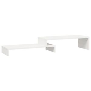 vidaXL Stojalo za zaslon bele barve (52-101)x22x14cm trdna borovina