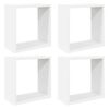 vidaXL Stenske police kockaste 4 kosi bele 30x15x30 cm