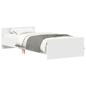 vidaXL Posteljni okvir bel 90x200 cm inženirski les