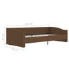 vidaXL Dnevna postelja z vzmetnico USB temno rjavo blago 90x200 cm