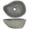 vidaXL Umivalnik iz rečnega kamna ovalen (37-46)x(29-36) cm