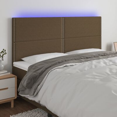 vidaXL LED posteljno vzglavje temno zeleno 160x5x118/128 cm blago