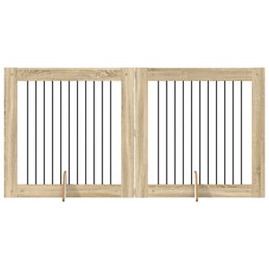 vidaXL Vrata za pse z stojali 2 pcs Sonoma hrast 100 x 100 cm