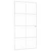 vidaXL Notranja vrata bela 102x201,5 cm kaljeno steklo aluminij tanka