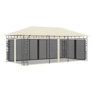 vidaXL Paviljon z mrežo proti komarjem 6x3x2,73 m krem