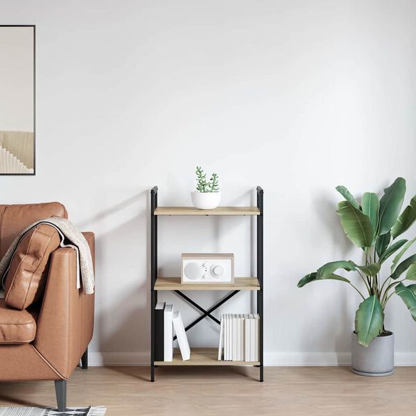 vidaXL Knjižna polica Sonoma hrast 56 x 34 x 96 cm Konstruiran les