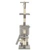 vidaXL Mačje drevo s praskalniki iz sisala 138 cm sive barve