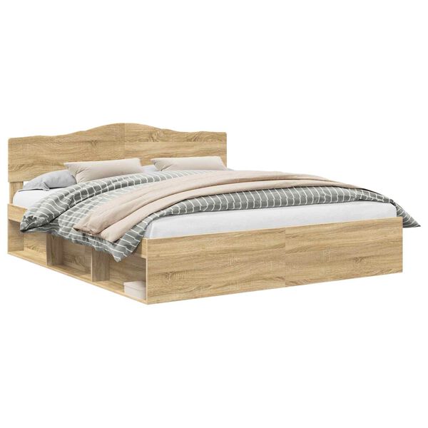 vidaXL Konstrukcija postelje Sonoma 180 x 200 cm Masivno borovo les