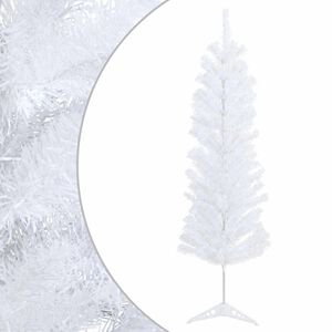vidaXL Umetno vitko božično drevo 120 cm PVC in jeklo Bela