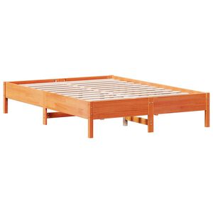 vidaXL Posteljni okvir brez vzmetnice vo&scaron;čeno rjav 160x200 cm borovina