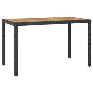 vidaXL Vrtna miza črna in rjava 123x60x74 cm trden akacijev les