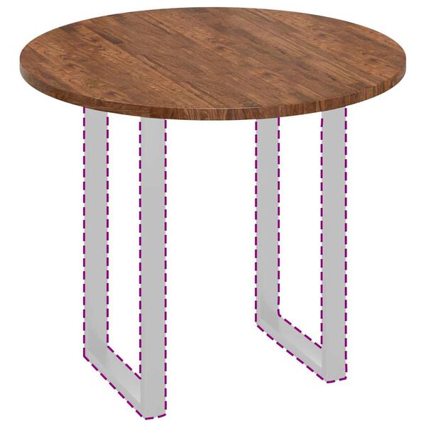 vidaXL Nepremična površina Temno rjava Ø 90 x 2.5 cm Trda hrastovina