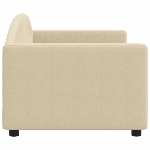 vidaXL Raztegljiva postelja krem 80x200 cm blago