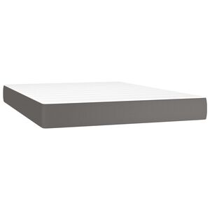 vidaXL Vzmetnica z žepkasto vzmetjo srednje trdote siva 140x190x20 cm umetno usnje