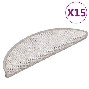 vidaXL Samolepilne preproge za stopnice sisal 15 kosov 56x17x3 cm