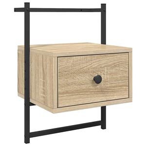 vidaXL Stenska nočna omarica sonoma hrast 35x30x51 cm inženirski les