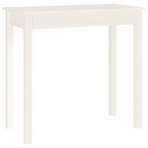 vidaXL Konzolna mizica bela 80x40x75 cm trdna borovina