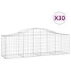 vidaXL Obokana gabionska ko&scaron;ara 30 kosov 200x50x60/80cm cinkano železo